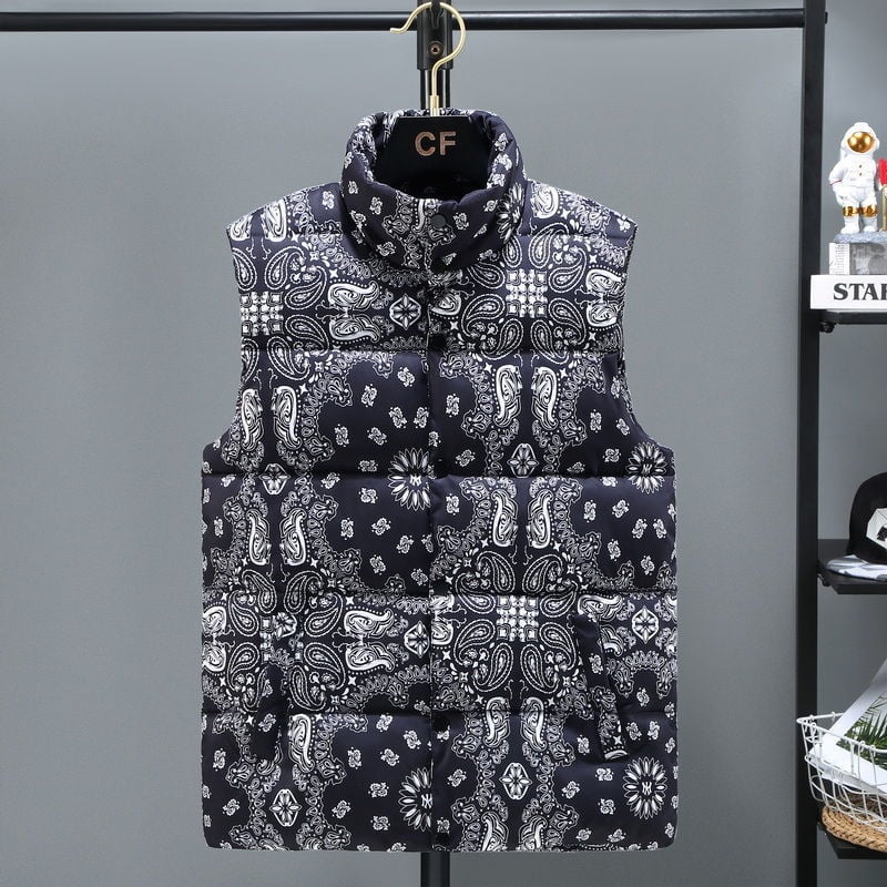 Ανδρικό γιλέκο με κουκούλα από corduroy, εξωτερικό από μαλλί, γέμισμα από βαμβάκι, επένδυση από λινό, με στάσιμο γιακά