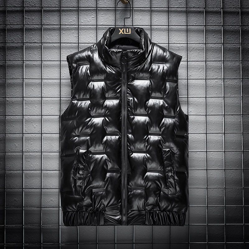 Ανδρικό γιλέκο με κουκούλα από corduroy, εξωτερικό από μαλλί, γέμισμα από βαμβάκι, επένδυση από λινό, με στάσιμο γιακά