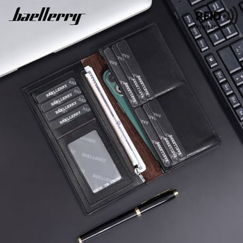 Baellerry muški dugi novčanik, PU materijal, dvostruki preklop, jednobojan, protiv krađe