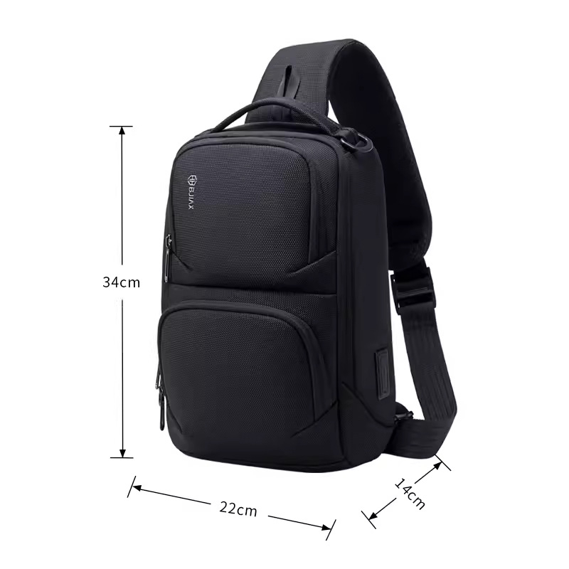 Muška prsna torbica - multifunkcionalna crossbody, najlon, vodootporna, velika kapaciteta, gradski minimalistički stil