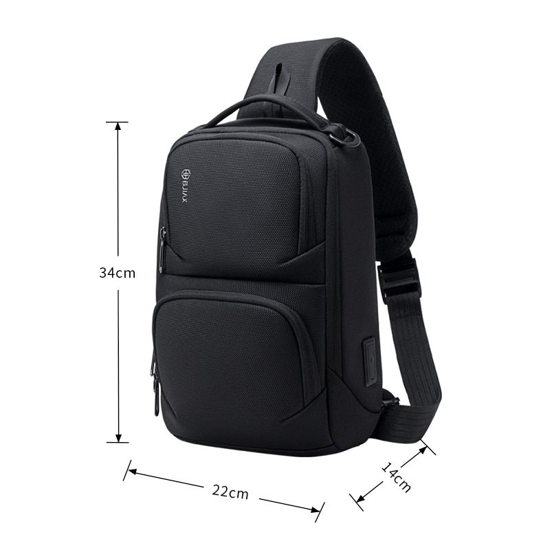 Muška prsna torbica - multifunkcionalna crossbody, najlon, vodootporna, velika kapaciteta, gradski minimalistički stil