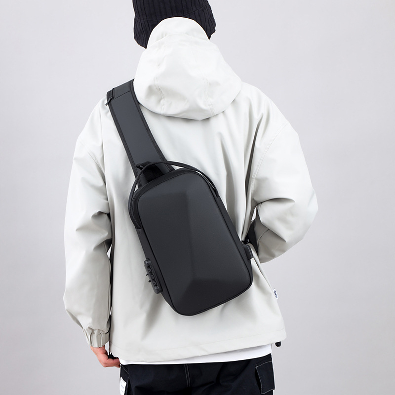 Geantă de piept pentru bărbați – stil Leisure Travel, material Oxford, respirabilă, impermeabilă, ultra ușoară