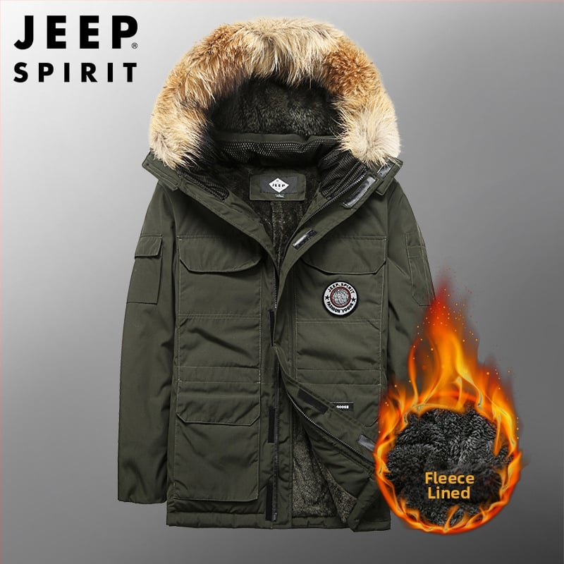 Ανδρικό μπουφάν με κουκούλα, φλις επένδυση, πολυεστερικό γέμισμα, φερμουάρ