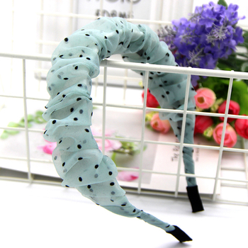 Bandă pentru păr în stil coreean, material textil, design ondulat (Stil: coreean, Material: textil, Tip: bandă pentru păr, Design: ondulat)