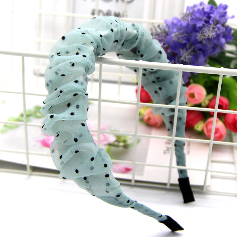 Bandă pentru păr în stil coreean, material textil, design ondulat (Stil: coreean, Material: textil, Tip: bandă pentru păr, Design: ondulat)