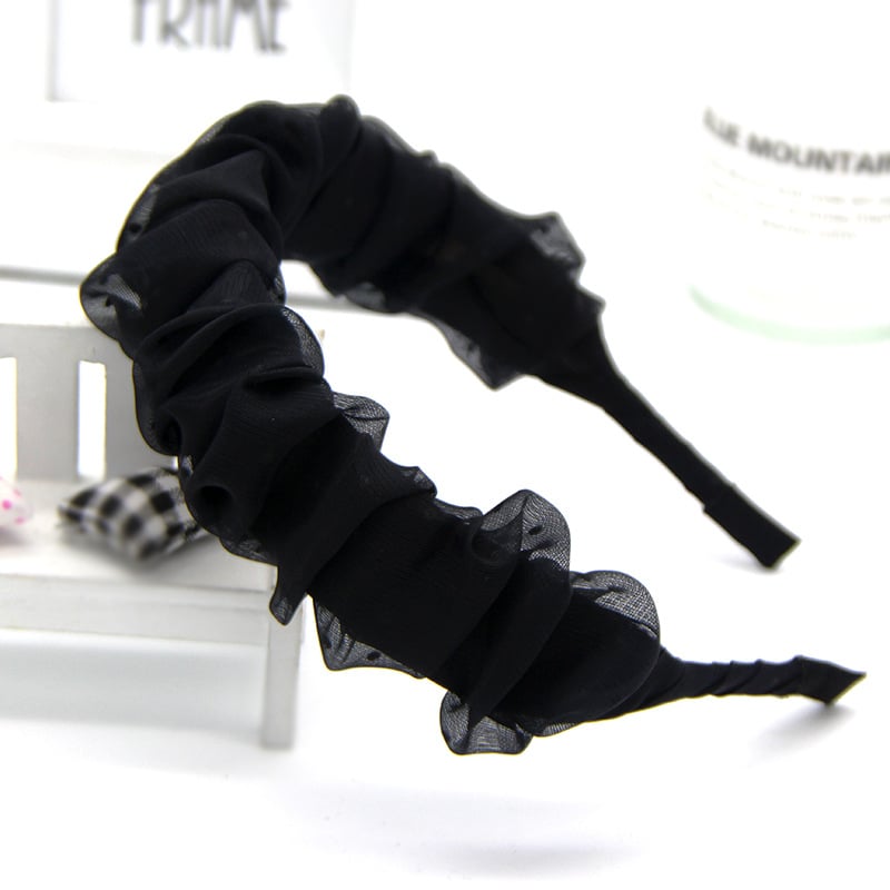 Bandă pentru păr în stil coreean, material textil, design ondulat (Stil: coreean, Material: textil, Tip: bandă pentru păr, Design: ondulat)