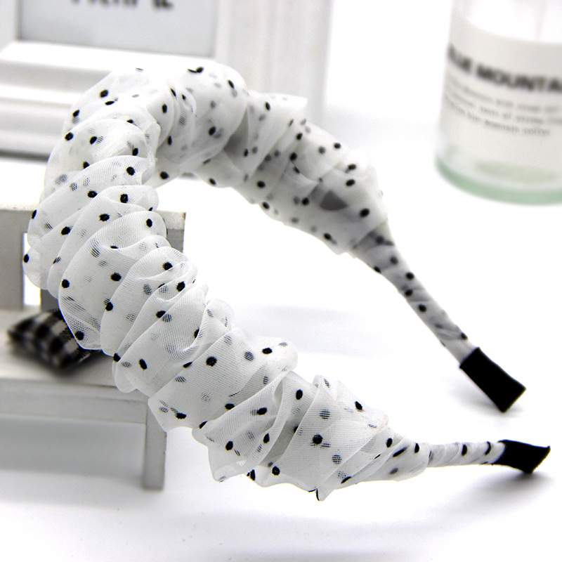 Bandă pentru păr în stil coreean, material textil, design ondulat (Stil: coreean, Material: textil, Tip: bandă pentru păr, Design: ondulat)