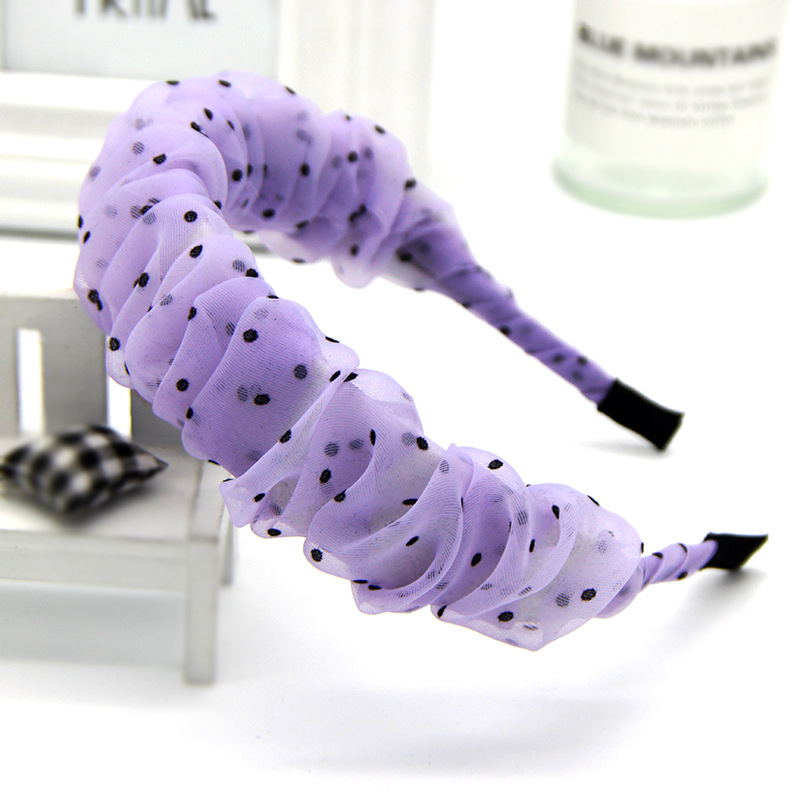 Bandă pentru păr în stil coreean, material textil, design ondulat (Stil: coreean, Material: textil, Tip: bandă pentru păr, Design: ondulat)