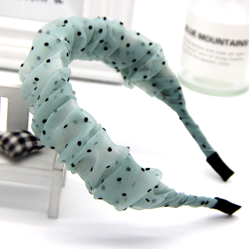 Bandă pentru păr în stil coreean, material textil, design ondulat (Stil: coreean, Material: textil, Tip: bandă pentru păr, Design: ondulat)