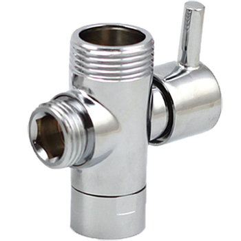 Ventil divertor pentru duș din cupru QT130 – tragere pentru deschidere rapidă, intrare 1, ieșiri 2, montaj filet, cromat