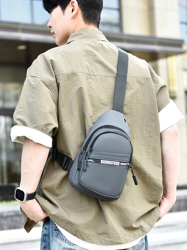 Muška crossbody torba (urban minimalist stil; Oxford tkanina; prozračna; podstava od poliestera; uzorak slova)