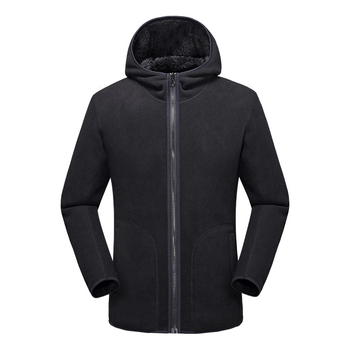 Unisex jakna od coral fleece s kapuljačom za jesen i zimu, toplina s polar fleece podstava, kardigan stil.