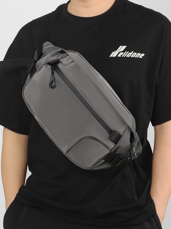 Feisha Geantă piept bărbați, stil urban, poliester, rezistent la uzură, capacitate mare, crossbody