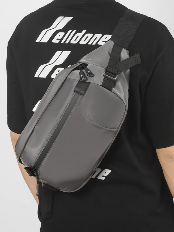 Feisha Geantă piept bărbați, stil urban, poliester, rezistent la uzură, capacitate mare, crossbody