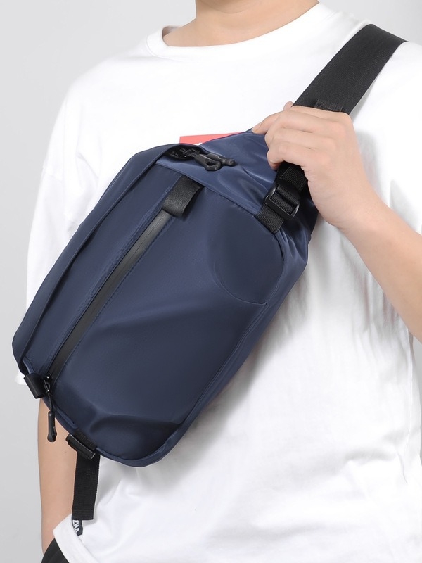 Feisha Geantă piept bărbați, stil urban, poliester, rezistent la uzură, capacitate mare, crossbody