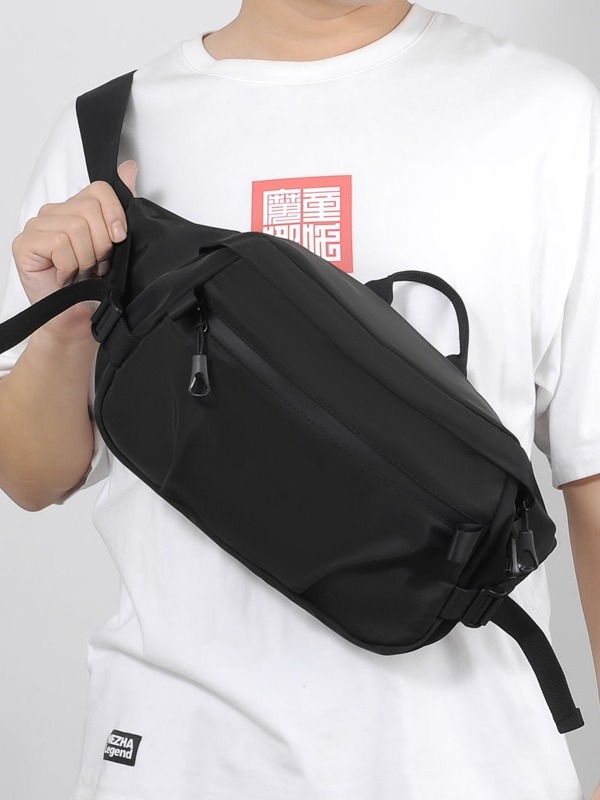 Feisha Geantă piept bărbați, stil urban, poliester, rezistent la uzură, capacitate mare, crossbody