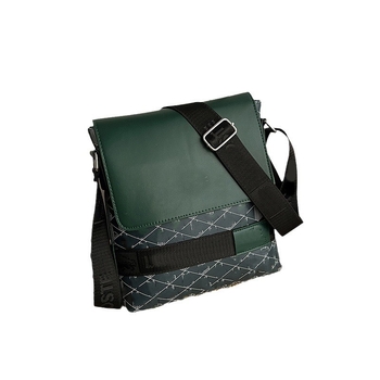 Geantă de piept pentru bărbați cu imprimeu litere, PU material, impermeabilă, căptușeală din piele sintetică, Primăvara 2025