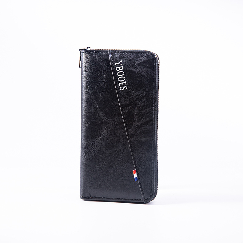 Portofel masculin lung, din PU, ultra-subțire, cu mai multe sloturi pentru carduri, impermeabil, extensibil