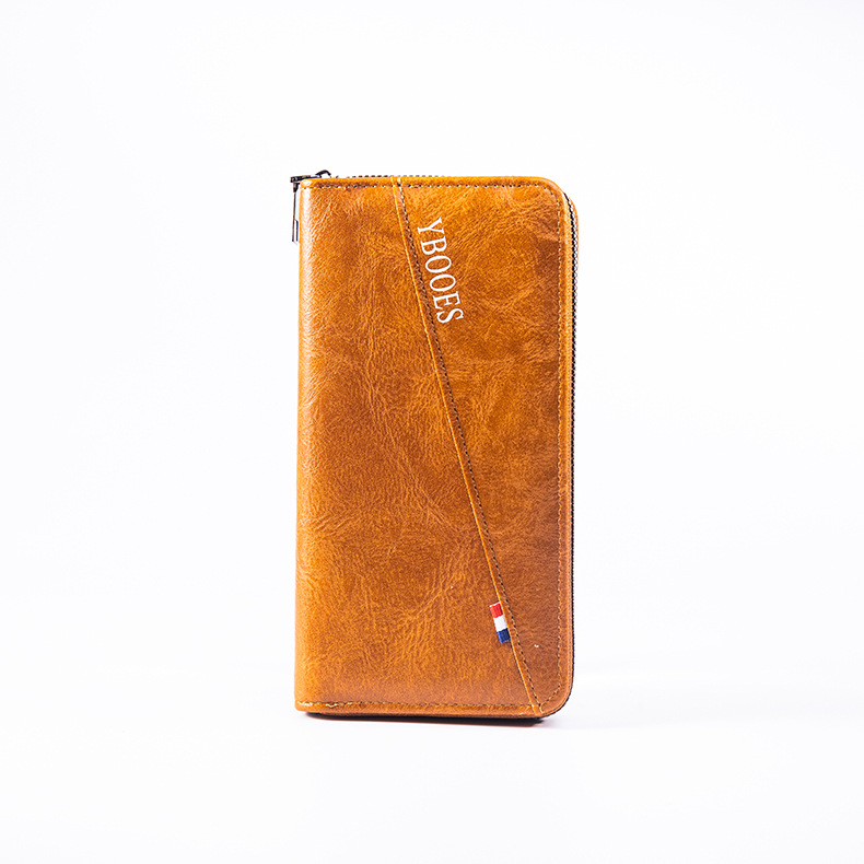 Portofel masculin lung, din PU, ultra-subțire, cu mai multe sloturi pentru carduri, impermeabil, extensibil