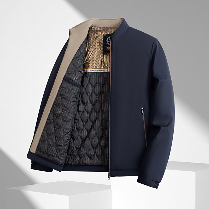 Ανδρικό μπουφάν κορεατικού στυλ με σφιχτή μέση, βαμβακό γέμισμα, κουκούλα