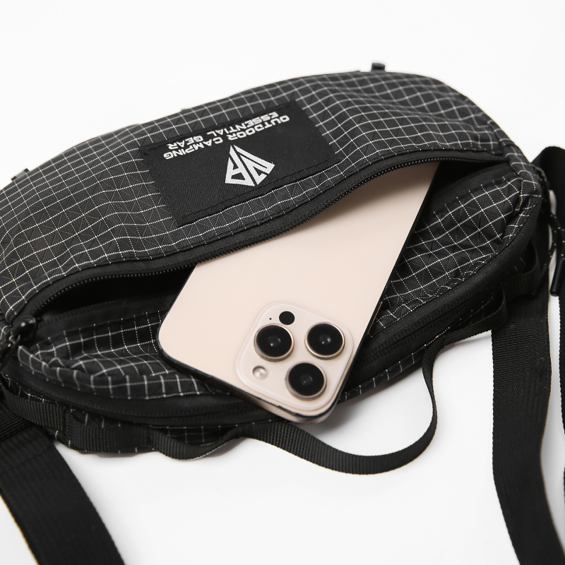 Geantă de piept pentru drumeții și ciclism, pentru bărbați, din nylon, ușoară, extensibilă, căptușită nylon