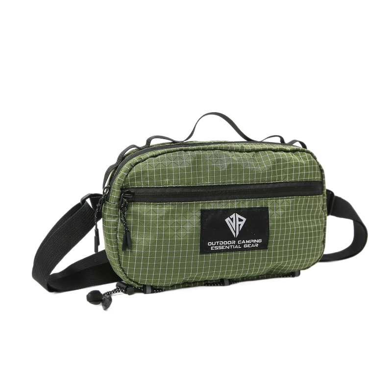 Geantă de piept pentru drumeții și ciclism, pentru bărbați, din nylon, ușoară, extensibilă, căptușită nylon