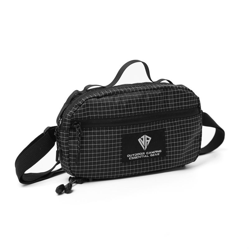 Geantă de piept pentru drumeții și ciclism, pentru bărbați, din nylon, ușoară, extensibilă, căptușită nylon