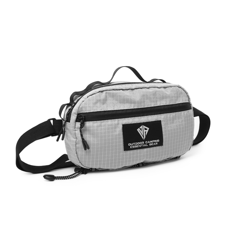 Geantă de piept pentru drumeții și ciclism, pentru bărbați, din nylon, ușoară, extensibilă, căptușită nylon