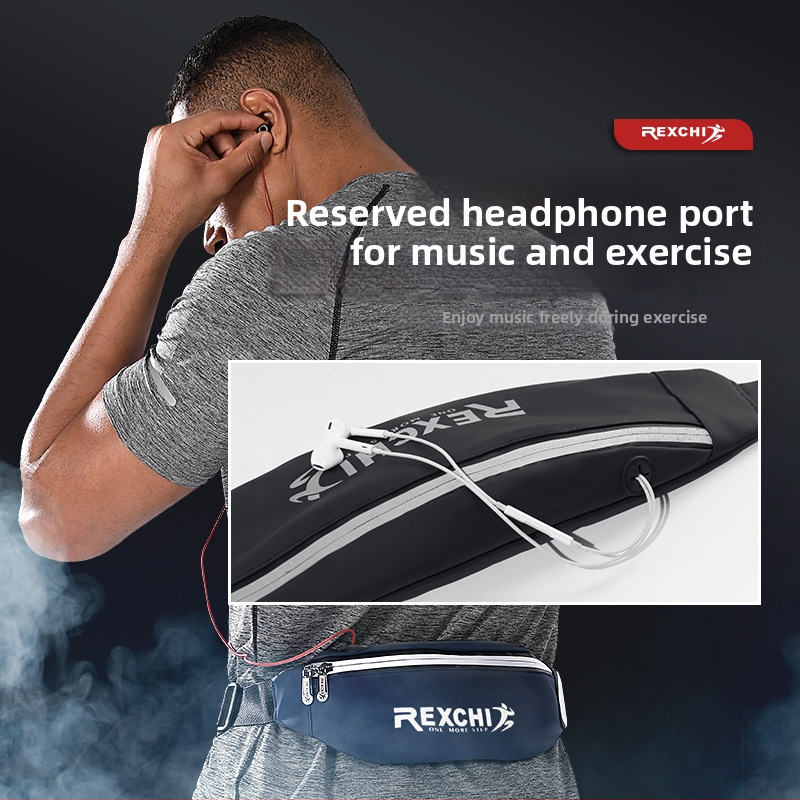 Borsetă talie sport – piele PU, impermeabilă, Rexchi, Unisex, pentru ciclism în aer liber