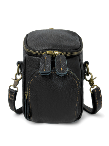 ovelldar Muška kožna torbica za pojas, od prvog sloja teleće kože, lagana i izdržljiva, crossbody stil
