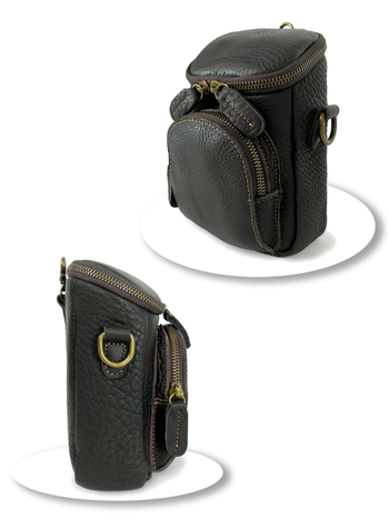 ovelldar Muška kožna torbica za pojas, od prvog sloja teleće kože, lagana i izdržljiva, crossbody stil