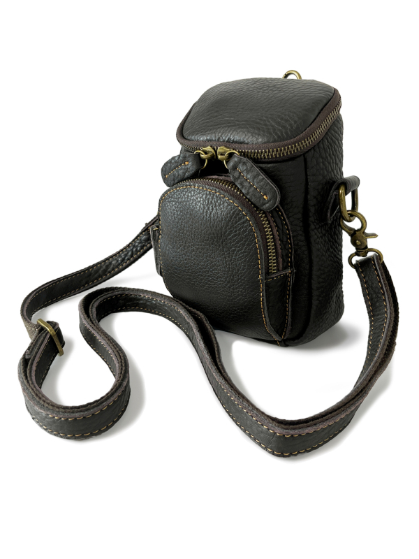 ovelldar Muška kožna torbica za pojas, od prvog sloja teleće kože, lagana i izdržljiva, crossbody stil