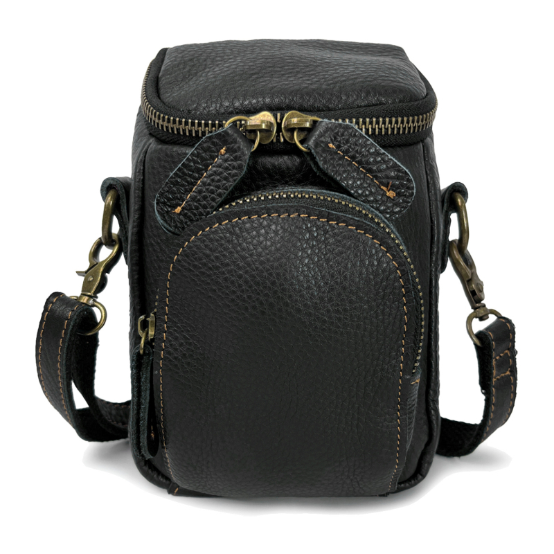 ovelldar Muška kožna torbica za pojas, od prvog sloja teleće kože, lagana i izdržljiva, crossbody stil