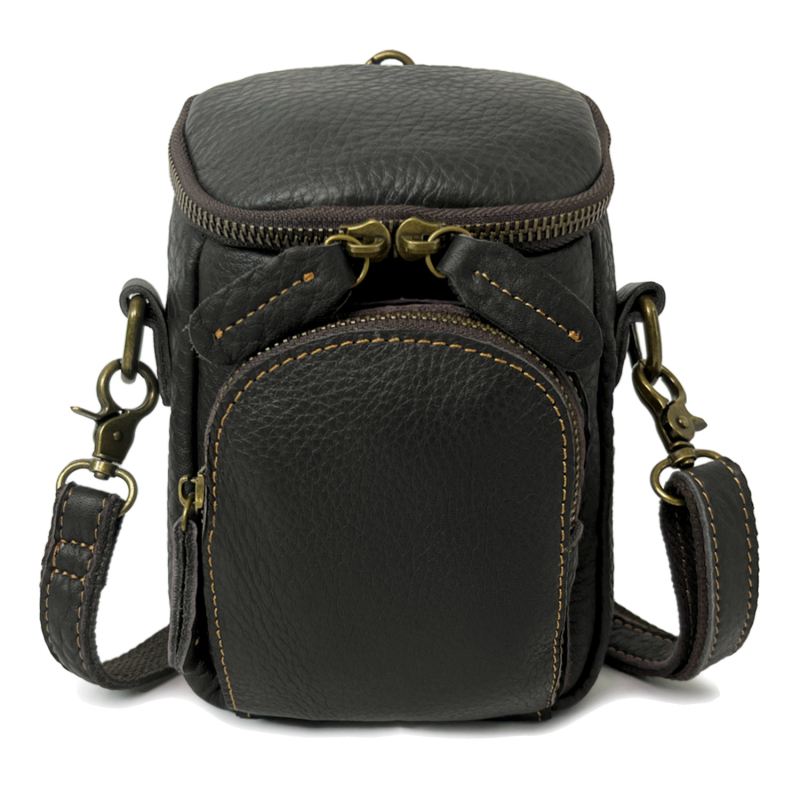 ovelldar Muška kožna torbica za pojas, od prvog sloja teleće kože, lagana i izdržljiva, crossbody stil