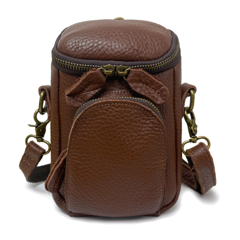 ovelldar Muška kožna torbica za pojas, od prvog sloja teleće kože, lagana i izdržljiva, crossbody stil