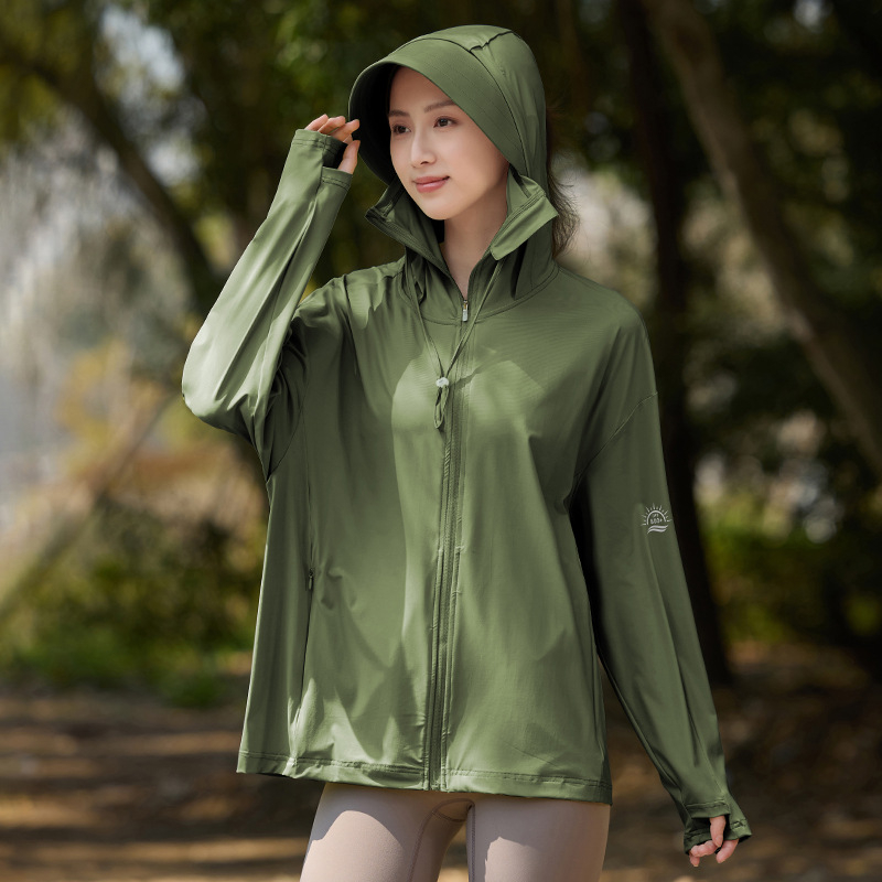 Muxingzhe TS25FS061 Vanjska vjetrovka s kapuljom, najlon, UPF800+ UV zaštita, prozračna i brzo-sušeći, unisex