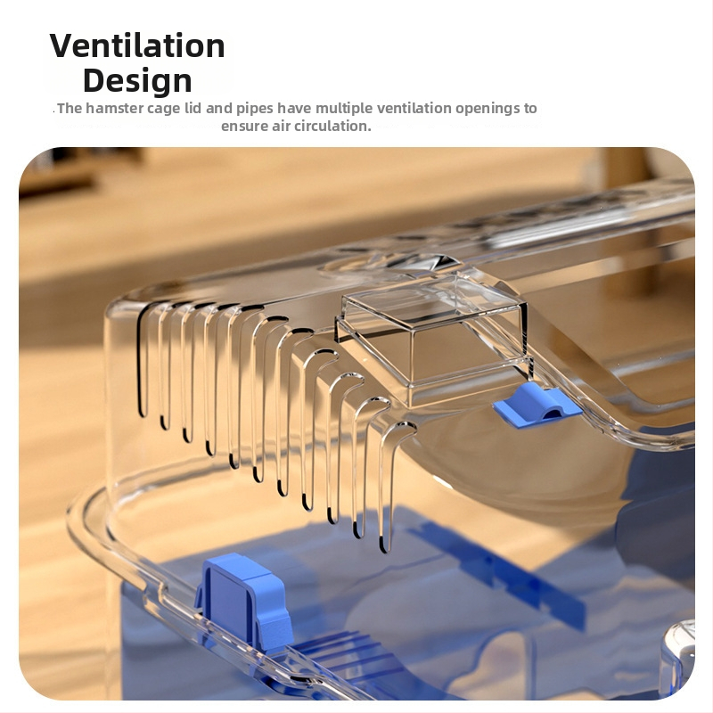 Ακρυλικό κλουβί για χάμστερ, κατάλληλο για όλες τις εποχές, διακοσμητική διαμόρφωση του περιβάλλοντος (Ακρυλικό; Για χάμστερ; Για όλες τις εποχές; Διακοσμητική διαμόρφωση περιβάλλοντος)