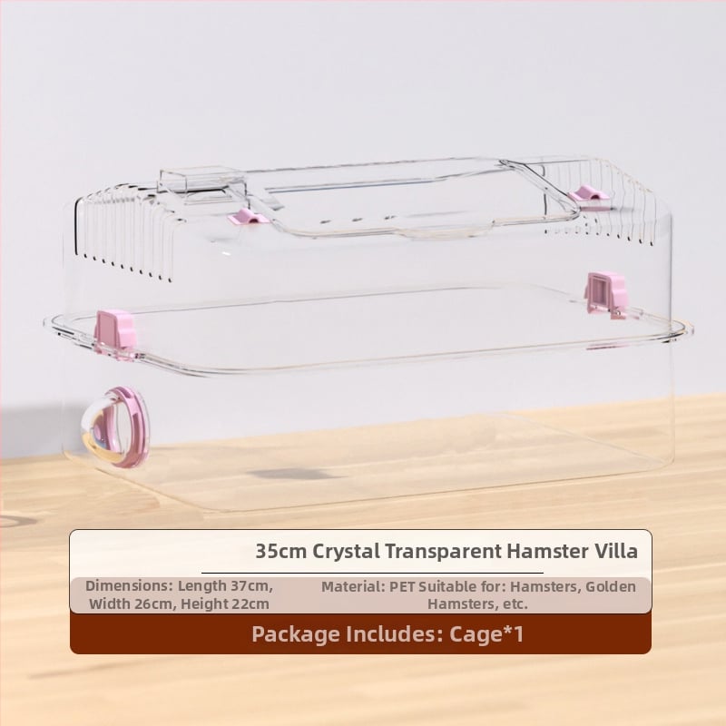 Ακρυλικό κλουβί για χάμστερ, κατάλληλο για όλες τις εποχές, διακοσμητική διαμόρφωση του περιβάλλοντος (Ακρυλικό; Για χάμστερ; Για όλες τις εποχές; Διακοσμητική διαμόρφωση περιβάλλοντος)
