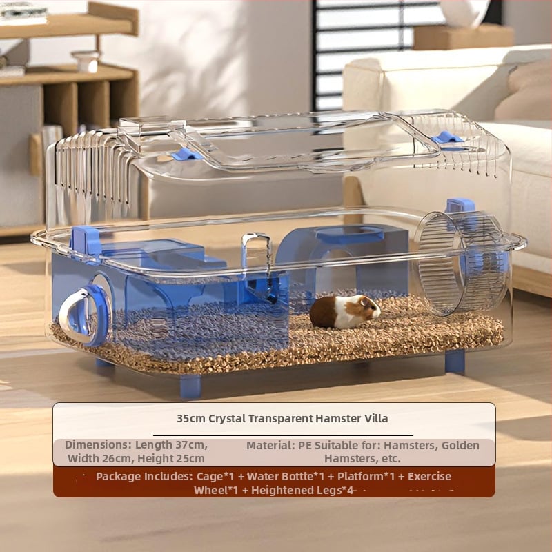 Ακρυλικό κλουβί για χάμστερ, κατάλληλο για όλες τις εποχές, διακοσμητική διαμόρφωση του περιβάλλοντος (Ακρυλικό; Για χάμστερ; Για όλες τις εποχές; Διακοσμητική διαμόρφωση περιβάλλοντος)