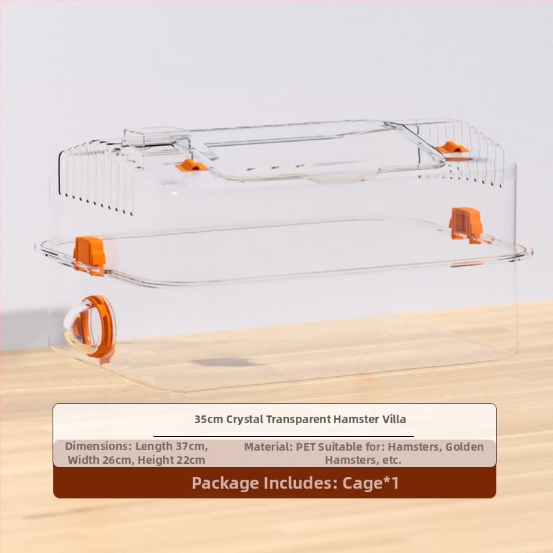 Ακρυλικό κλουβί για χάμστερ, κατάλληλο για όλες τις εποχές, διακοσμητική διαμόρφωση του περιβάλλοντος (Ακρυλικό; Για χάμστερ; Για όλες τις εποχές; Διακοσμητική διαμόρφωση περιβάλλοντος)