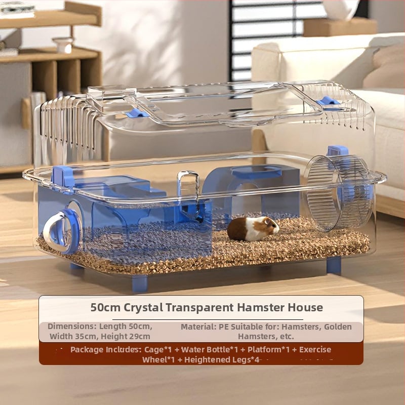 Ακρυλικό κλουβί για χάμστερ, κατάλληλο για όλες τις εποχές, διακοσμητική διαμόρφωση του περιβάλλοντος (Ακρυλικό; Για χάμστερ; Για όλες τις εποχές; Διακοσμητική διαμόρφωση περιβάλλοντος)