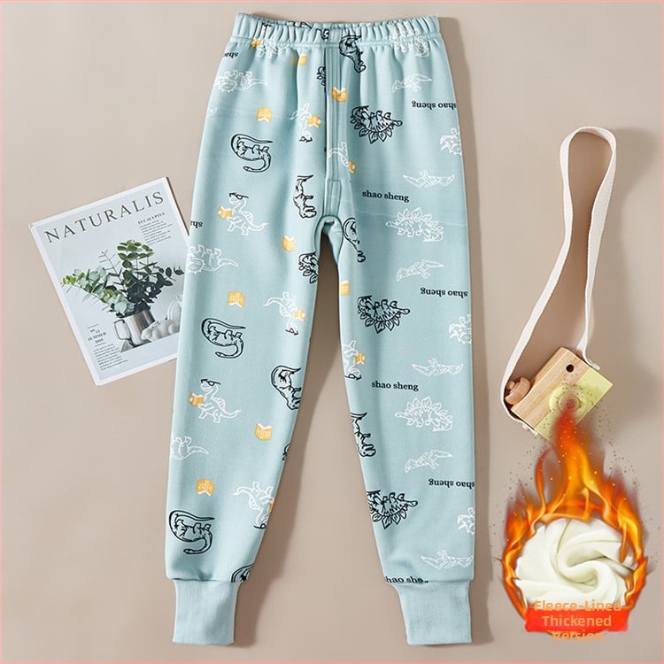 Gyerekeknek készült vastag fleece-béléses meleg nadrág, magas derekú, Milk Silk anyag, 95% poliészter, őszi–téli szezonhoz