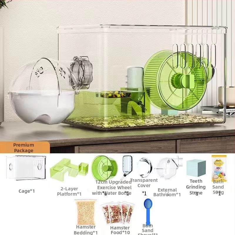 Κλουβί για χάμστερ - Πολυτελής βίλα, Διαφανές Ακρυλικό, Διώροφο Πολυεπίπεδο, Πλαστικό