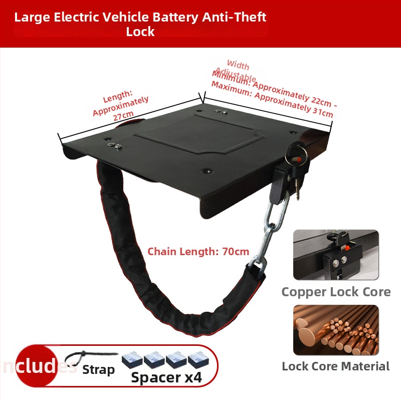 Keyma 508-18 Akkumulátorfedél-zár elektromos járműhöz, rézötvözet acéllemez bevonattal, EV akkumulátor védelem, tömeg 500 g, modern és minimalist stílus