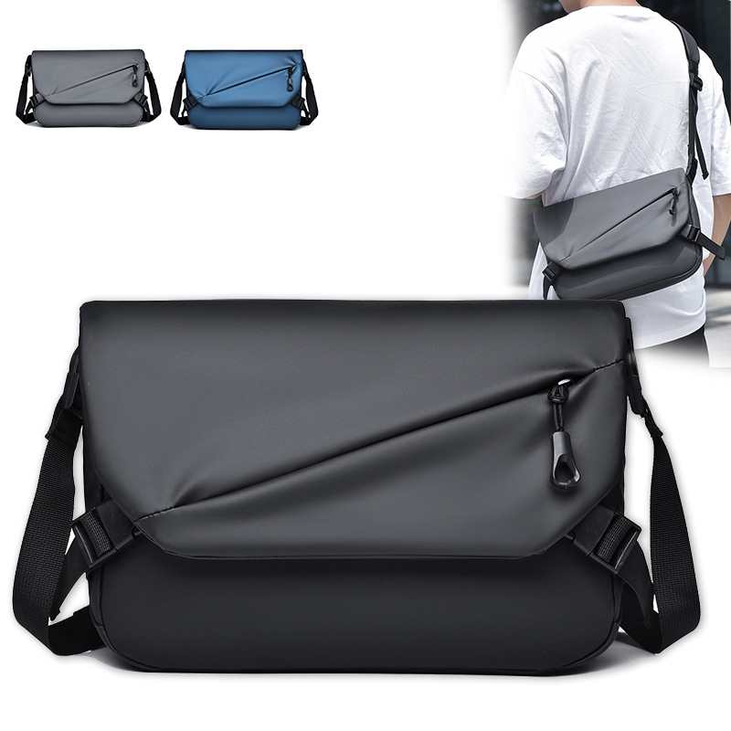 Muška crossbody torba – velikog kapaciteta, Oxford platno, podstava od poliestera, jednobojni uzorak, za poslovna putovanja, proljeće 2025