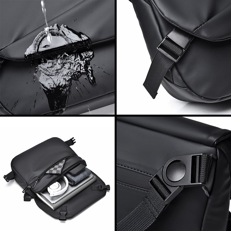 Muška crossbody torba – velikog kapaciteta, Oxford platno, podstava od poliestera, jednobojni uzorak, za poslovna putovanja, proljeće 2025