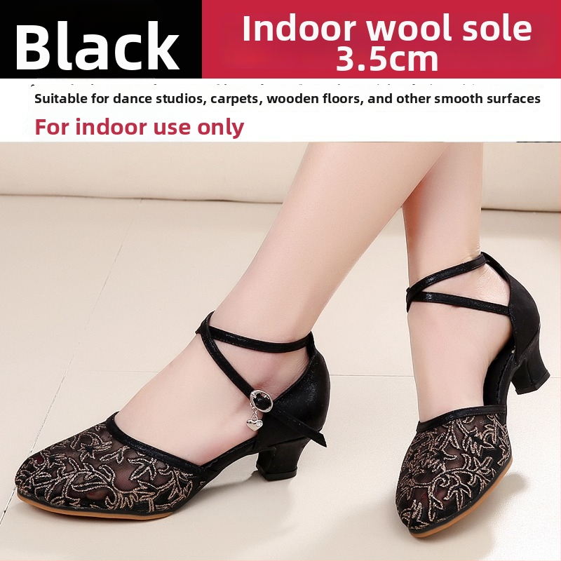 Lanxuan ženske latino plesne cipele, visoka peta, meka potplata, za društvene plesove