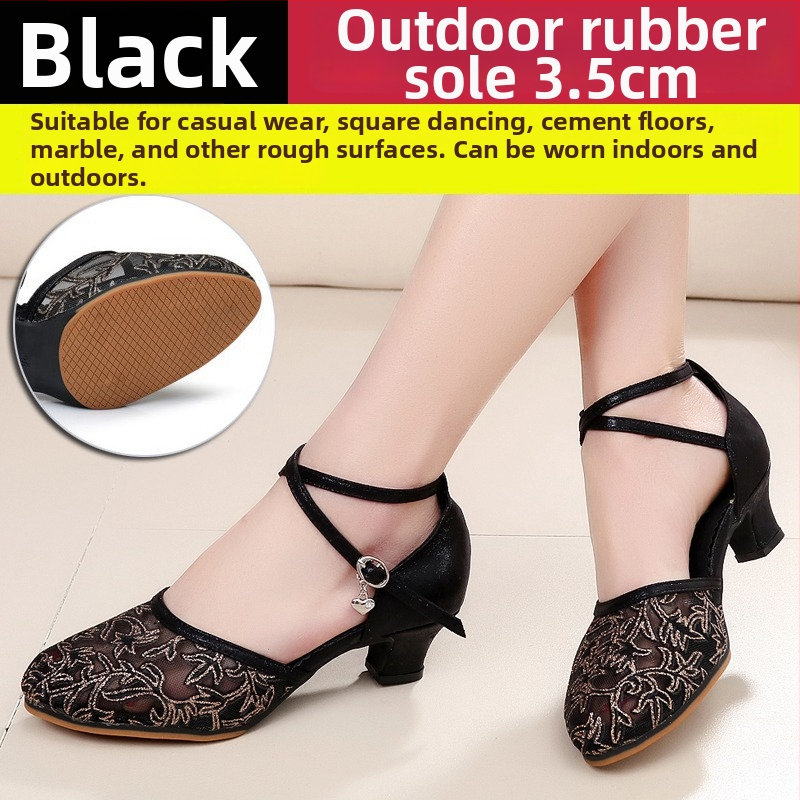 Lanxuan ženske latino plesne cipele, visoka peta, meka potplata, za društvene plesove