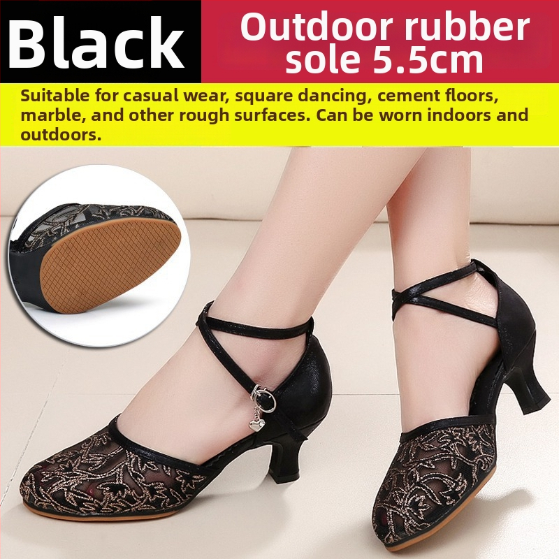 Lanxuan ženske latino plesne cipele, visoka peta, meka potplata, za društvene plesove