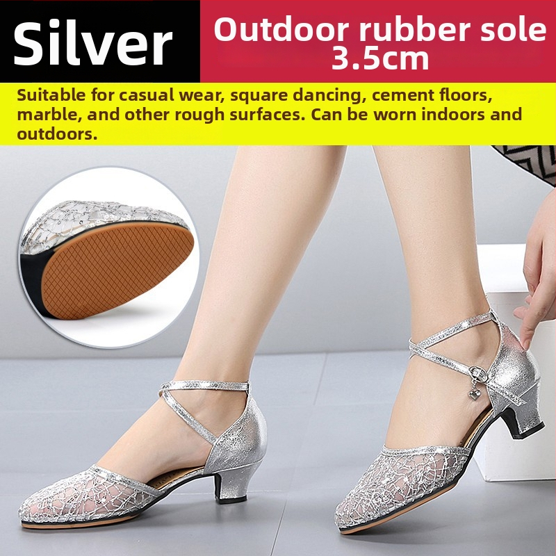 Lanxuan ženske latino plesne cipele, visoka peta, meka potplata, za društvene plesove